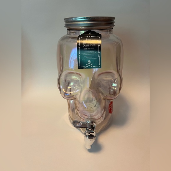 bone chilled Other - NEW Bone Chilled Skull Iridescent Glass Beverage Dispenser 3.8L